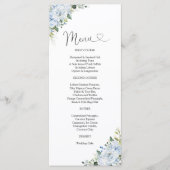 Romantic Light Blue Floral Wedding Menu (Devant)