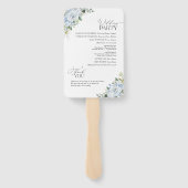 Romantic Light Blue Floral Wedding Program  Handwaaier (Achterkant)
