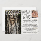 Romantic Lights & Tree Post Weddenschap Foto uitno Kaart (Voorkant / Achterkant)