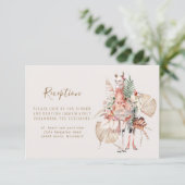 Romantic Llama Wedding Reception Informatiekaartje (Staand voorkant)