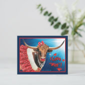 Romantic Longhorn Koe Valentijn Briefkaart (Staand voorkant)