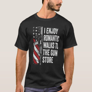 Romantic loopt naar het Pistool Ar15 Mannen Pistoo T-shirt
