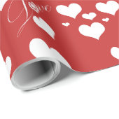 Romantic Love and Hearts Pattern Cadeaupapier (Rol Hoek)