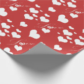 Romantic Love and Hearts Pattern Cadeaupapier (Hoek)