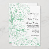 Romantic Love Bird Mint Wedding Kaart (Voorkant / Achterkant)