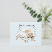 Romantic Love Birds Cloud Heart Briefkaart (Staand voorkant)