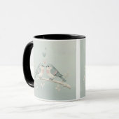 Romantic Love Birds Watercolor Combo Mug - Soft Bl (Devant gauche)