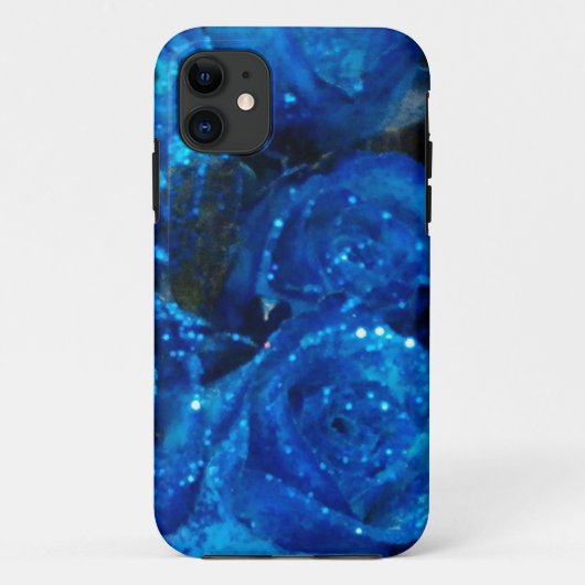 Romantic Love Blue Glitter Glamour Rozen Case-Mate iPhone Case (Achterkant)