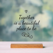 Romantic Love Calligraphy Togetherness Wedding Acryl Bord (Neutraal)