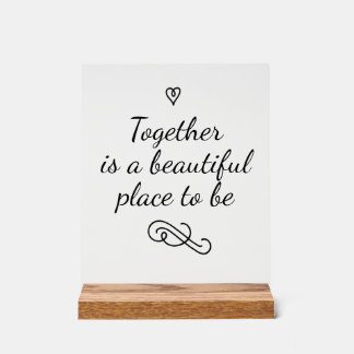 Romantic Love Calligraphy Togetherness Wedding Acryl Bord