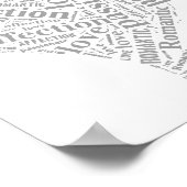 Romantic Love Grey and White Heart II Poster (Hoek)