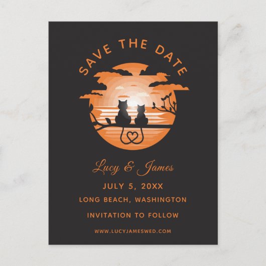 Romantic Love Heart Cats Briefkaart (Voorkant)