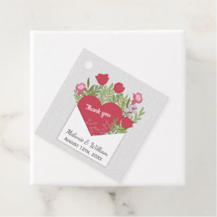 Romantic Love Letter Rozen & Heart Hartelijk dank Bedankjes Labels