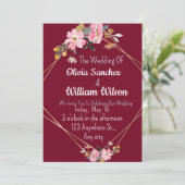 Romantic Love Magical Red Wedding  Kaart (Staand voorkant)