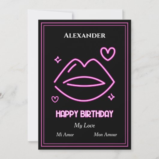 Romantic Love Man Lieverd Birthday Personaliseren (Voorkant)
