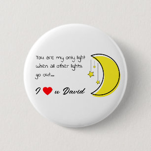 Romantic Love Quote met Moon Vector Art Ronde Button 5,7 Cm