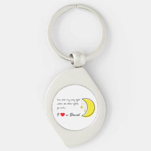 Romantic Love Quote met Moon Vector Art Sleutelhanger