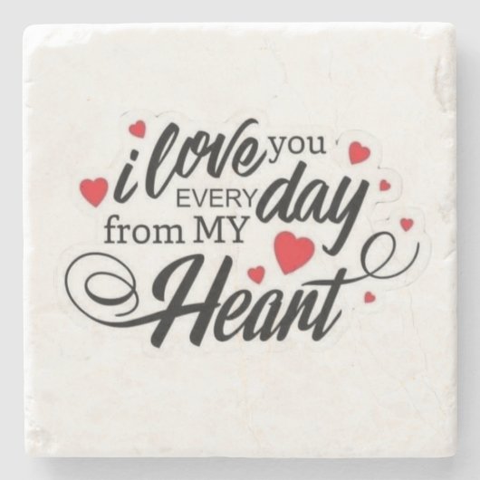 Romantic Love Quote Stenen Onderzetter (Voorkant)