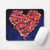 Romantic Love Roos Petal Red Heart Muismat (Met muis)