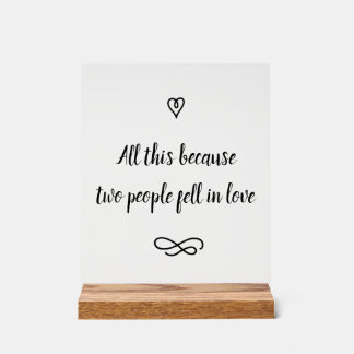 Romantic Love Story Wedding Calligraphy Keepsake