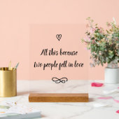 Romantic Love Story Wedding Calligraphy Keepsake (Mariage)