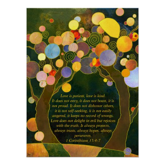 Romantic Love Trees Wedding Keepslag | Ceremonie Perfect Poster (Voorkant)