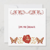 Romantic Love You Citate Soulmate Floral Custom (Achterkant)