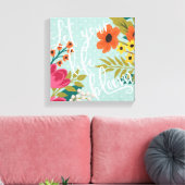 Romantic Luxe | Laat je leven bloeien Canvas Afdruk (Insitu (Woonkamer))