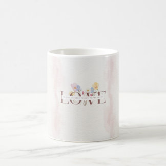 Romantic Luxury Mug– Pastel Flowers LOVE  Koffiemok