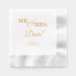Romantic M. et Mme Mariage<br><div class="desc">Ajoutez une touche romantique et personnalisée à votre journée spéciale avec ces serviettes M. et Mme Mariage Foil. Conçues dans un style élégant et fluide et customisées de vos noms, de votre date mariage et de votre emplacement, ces serviettes estampillées en feuille apportent un charme intemporel à votre célébration mariage....</div>