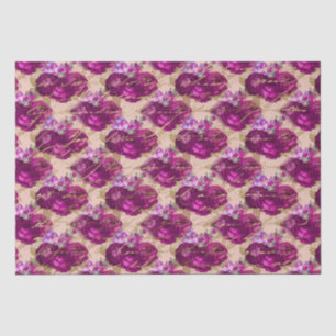 Romantic Magenta-Rozen met Gold Writing op Perzand Tissuepapier