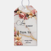 Romantic Marble Gold Floral Wedding Cadeaulabel (Voorkant)