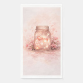 Romantic Mason Jar Hearts Paper Napkin Servet