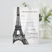 Romantic Mason Jar Shadows Damask Wedding RSVP (Staand voorkant)