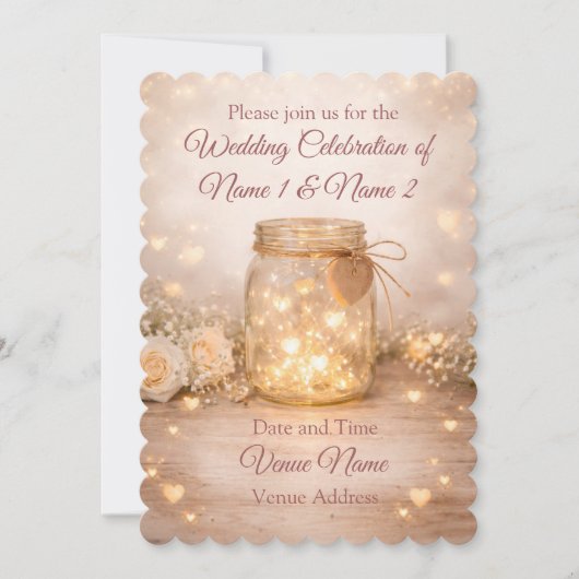 Romantic Mason Jar Wedding Invitation (Devant)