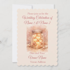 Romantic Mason Jar Wedding Invitation Kaart