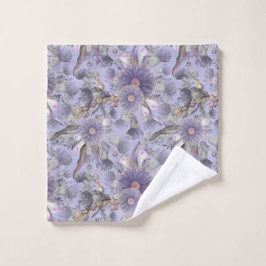 Romantic Mauve Wattle & Eucalyptus Bath Set Bad Handdoek (Wasdoekje)
