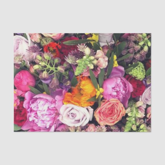 Romantic Meerkleurige Floral Tissuepapier (Voorkant)