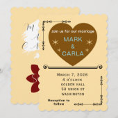 Romantic Minimal Wedding Invitation in Soft Beige. (Devant / Derrière)