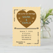 Romantic Minimal Wedding Invitation in Soft Beige. (Debout devant)