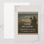 Romantic & Minimal Wedding Invitation Template | E (Devant / Derrière)