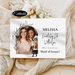 Romantic Minimale Arch Bridesmaid-Kaart Kaart