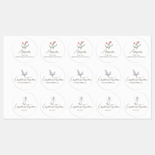 Romantic Minimalist Hand in Hand Line Art Favours Labels (Vel)
