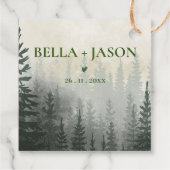 Romantic Misty Forest Trees Wedding Bedankjes Labels (Achterkant)