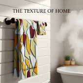 Romantic Modern Art Geometry - geel oranje wit Bad Handdoek