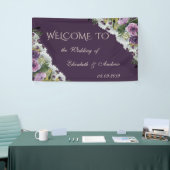 Romantic Modern Elegant Flowers Wedding Banner (Beurs)
