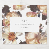 Romantic Modern Flower Floral Wedding Likeurfles Etiket (Enkel label)