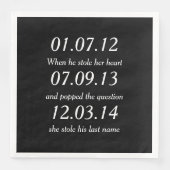 Romantic Moments Personalized Dates Custom Wedding Servetten (Voorkant)
