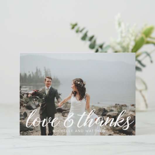 Romantic Monogram ⎢ bruiloft Feestdagenkaart (Staand voorkant)