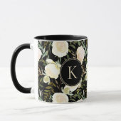 Romantic Monogram Floral Vanilla Green Waterverf Mok (Links)